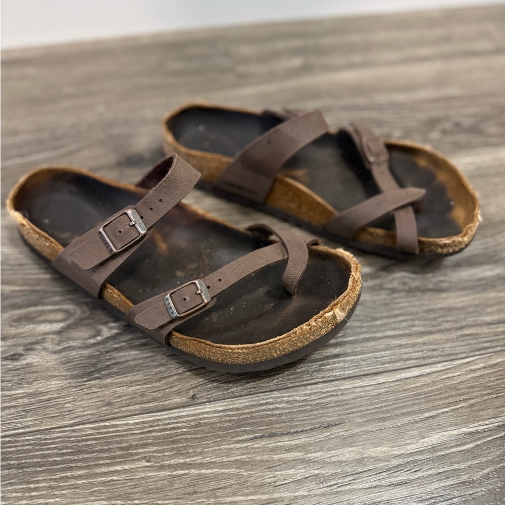 Birkenstock Brown Leather Strapped Sandals
